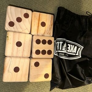 Giant solid Wooden Yard Dice tailgating outdoor games corn hole